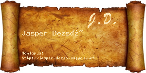 Jasper Dezső névjegykártya